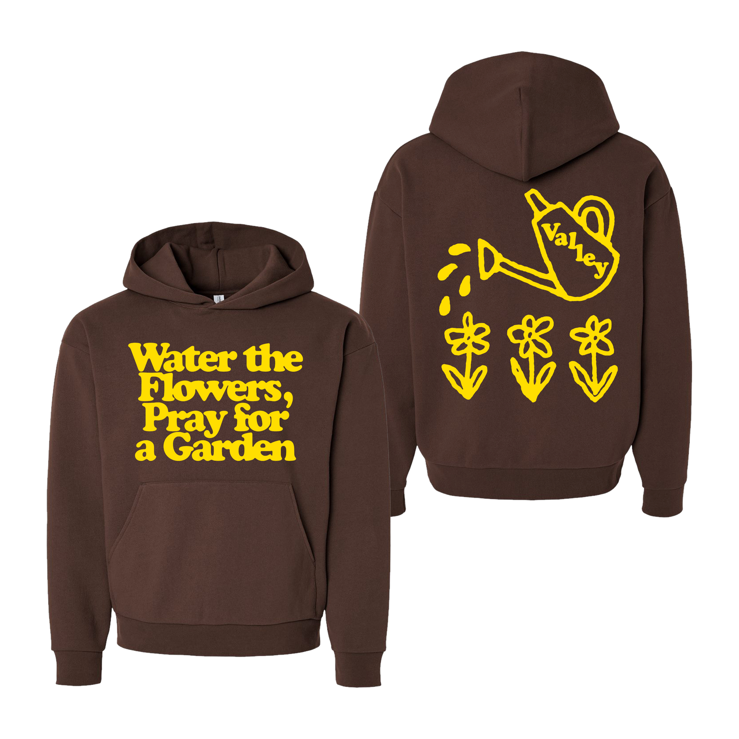 PRAY FOR A GARDEN BROWN HOODIE