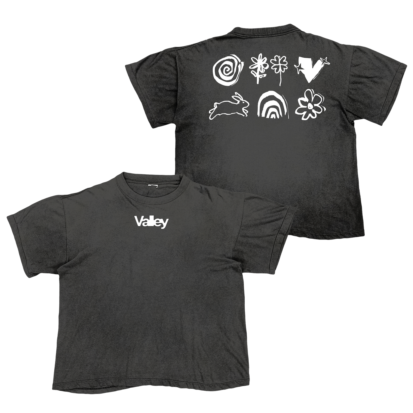 SCRIBBLE BUNNY BLACK TEE